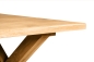 Preview: Küchentisch Esstisch 2-Bretter Massivholz Eiche Massiv 40mm mit X Tischgestell eng klar lackiert